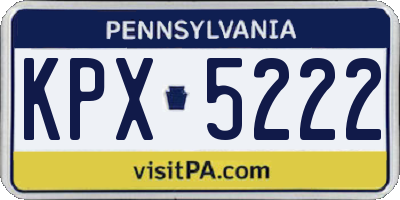 PA license plate KPX5222