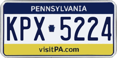 PA license plate KPX5224