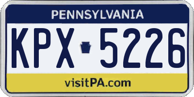 PA license plate KPX5226