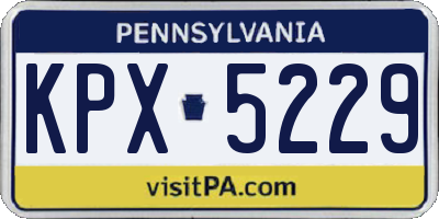PA license plate KPX5229