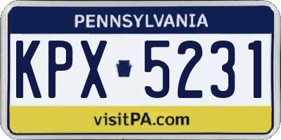 PA license plate KPX5231