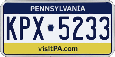 PA license plate KPX5233