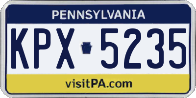 PA license plate KPX5235