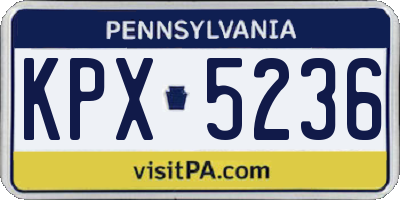 PA license plate KPX5236