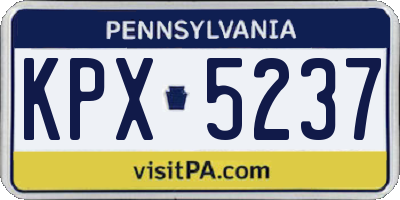 PA license plate KPX5237