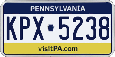 PA license plate KPX5238