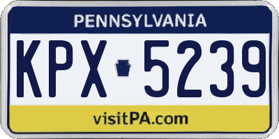 PA license plate KPX5239