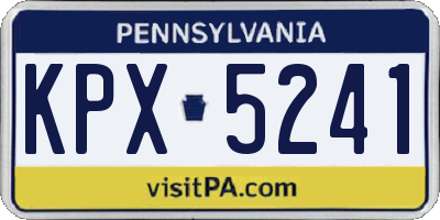 PA license plate KPX5241