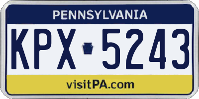 PA license plate KPX5243