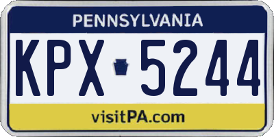 PA license plate KPX5244