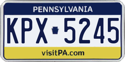PA license plate KPX5245