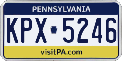 PA license plate KPX5246