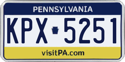 PA license plate KPX5251