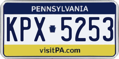 PA license plate KPX5253