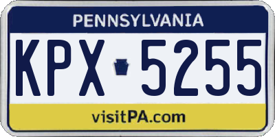 PA license plate KPX5255