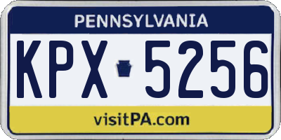 PA license plate KPX5256