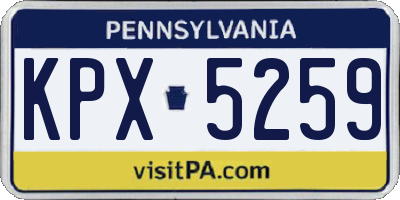 PA license plate KPX5259