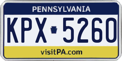 PA license plate KPX5260