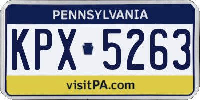 PA license plate KPX5263