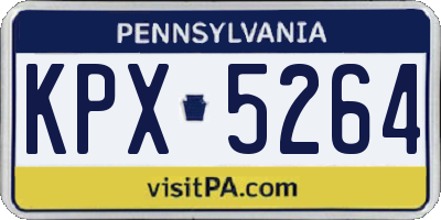 PA license plate KPX5264