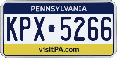 PA license plate KPX5266