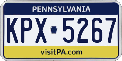 PA license plate KPX5267