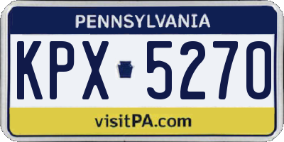 PA license plate KPX5270
