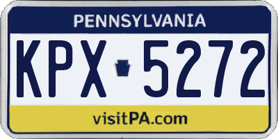PA license plate KPX5272