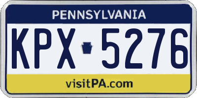 PA license plate KPX5276