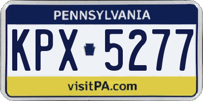 PA license plate KPX5277