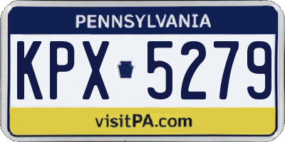 PA license plate KPX5279