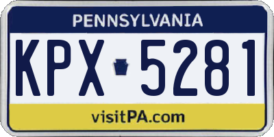 PA license plate KPX5281