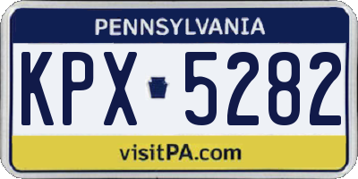 PA license plate KPX5282