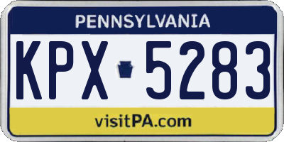 PA license plate KPX5283