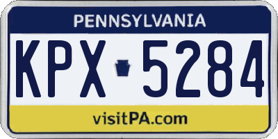 PA license plate KPX5284