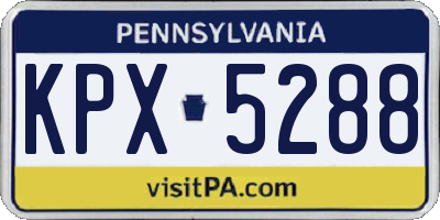PA license plate KPX5288