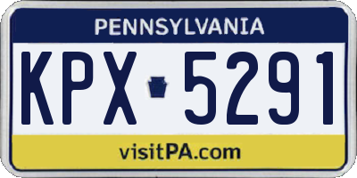 PA license plate KPX5291