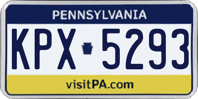 PA license plate KPX5293