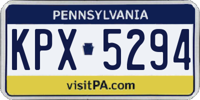 PA license plate KPX5294