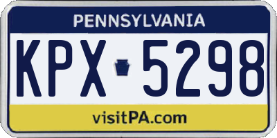 PA license plate KPX5298
