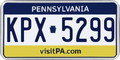 PA license plate KPX5299