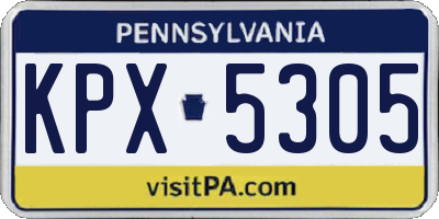 PA license plate KPX5305
