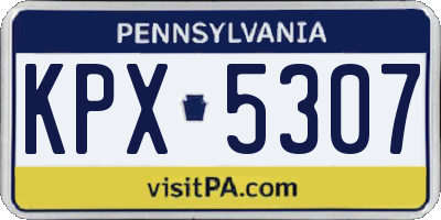 PA license plate KPX5307