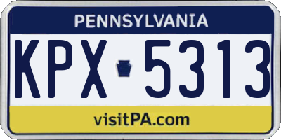PA license plate KPX5313