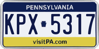 PA license plate KPX5317