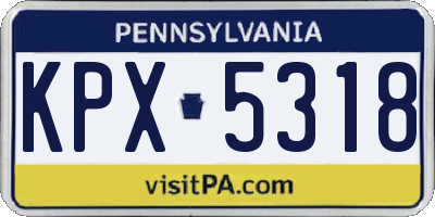 PA license plate KPX5318