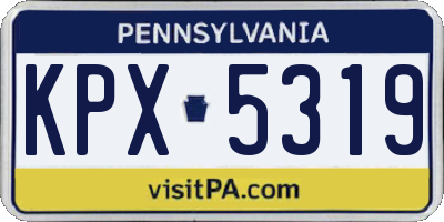 PA license plate KPX5319