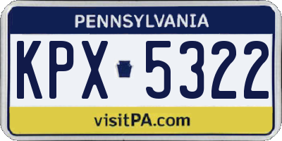 PA license plate KPX5322