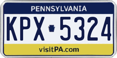 PA license plate KPX5324