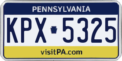 PA license plate KPX5325